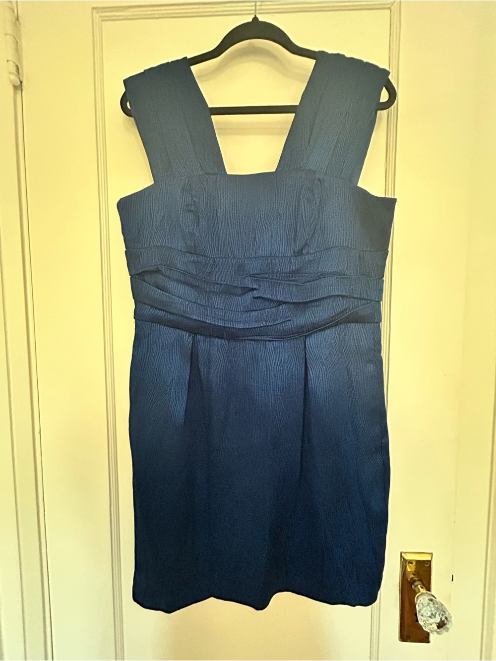 BCBGeneration Navy/Blue Textured Pleated Cocktail/ Wedding Guest Dress NWT